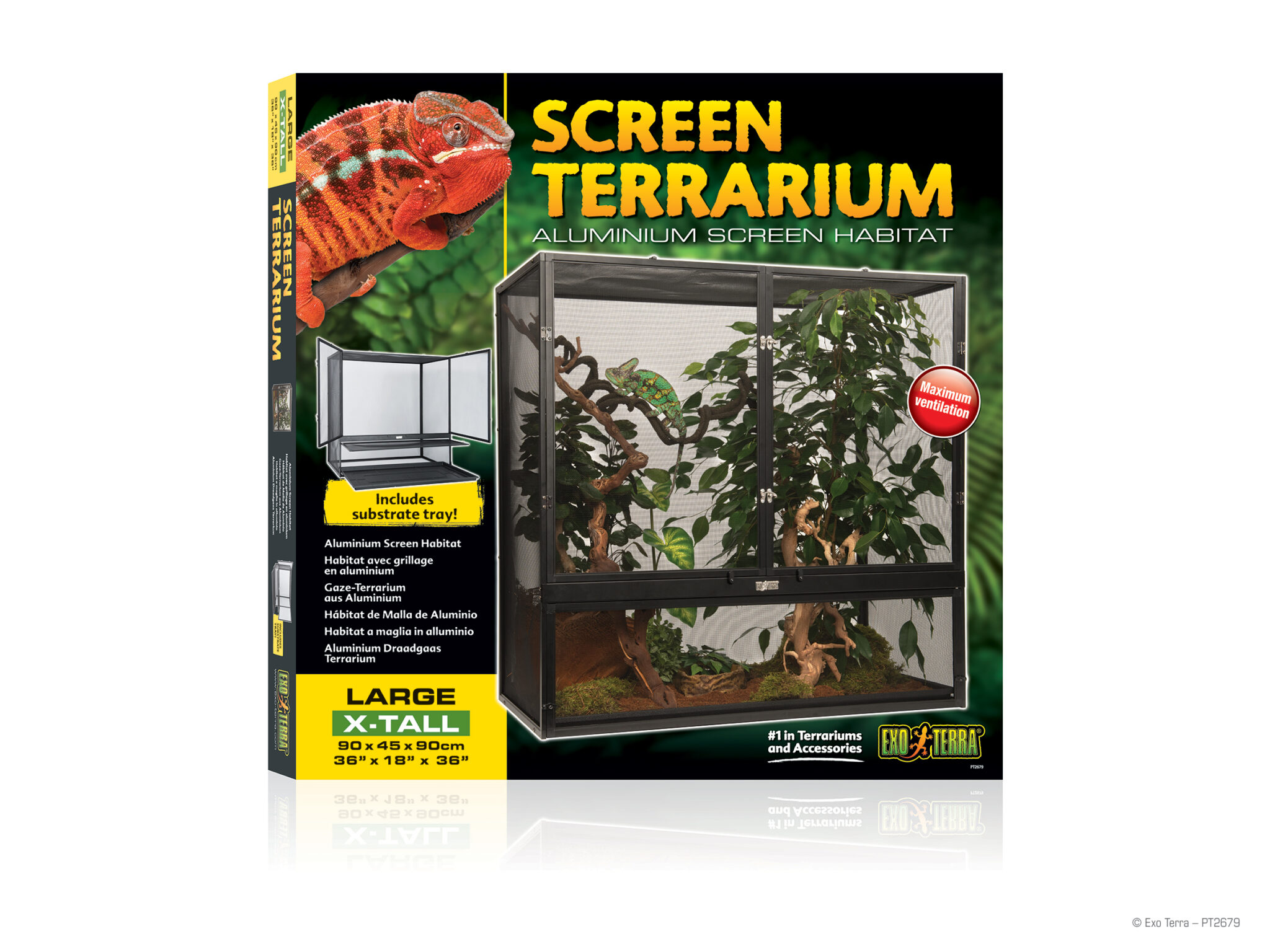 Screen Terrarium, ALUMINIUM DRAADGAAS TERRARIUM Large/XTall 90cm x