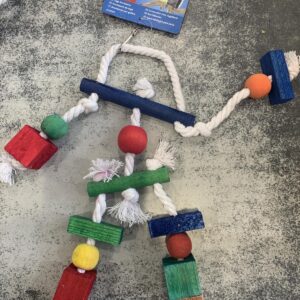 Speelgoed aan touw, hout, meerkleurig 24 cm