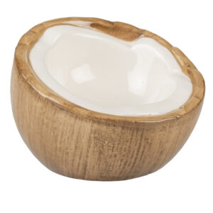 Eetkom stone coconut 30ml 10x10x7,5cm bruin wit