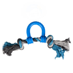 Knoop Katoen Trekring Met Plastiek 30cm grijs/blauw