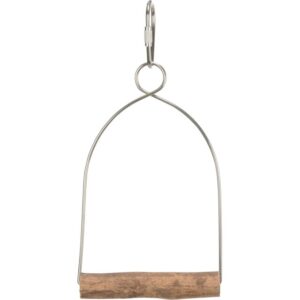 Boogschommel, draad/hout, 15 × 27 cm