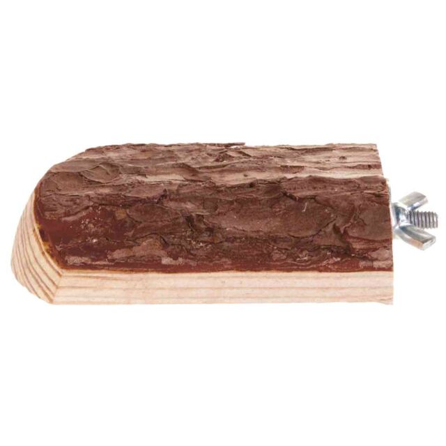 Houten plank met schroefbevestiging, schorshout 7 ? 10 cm Houten plank met schroefbevestiging, schorshout 7 ? 10 cm