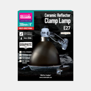 ARCADIA REFLECTOR MET KLEM EN KERAMISCHE E27 FITTING 20CM GRAFIET