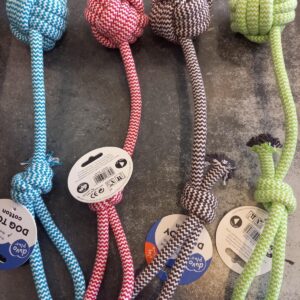 Scooby Touw Dummy Bal Met Lus 7,6x35,5cm gemengde kleuren